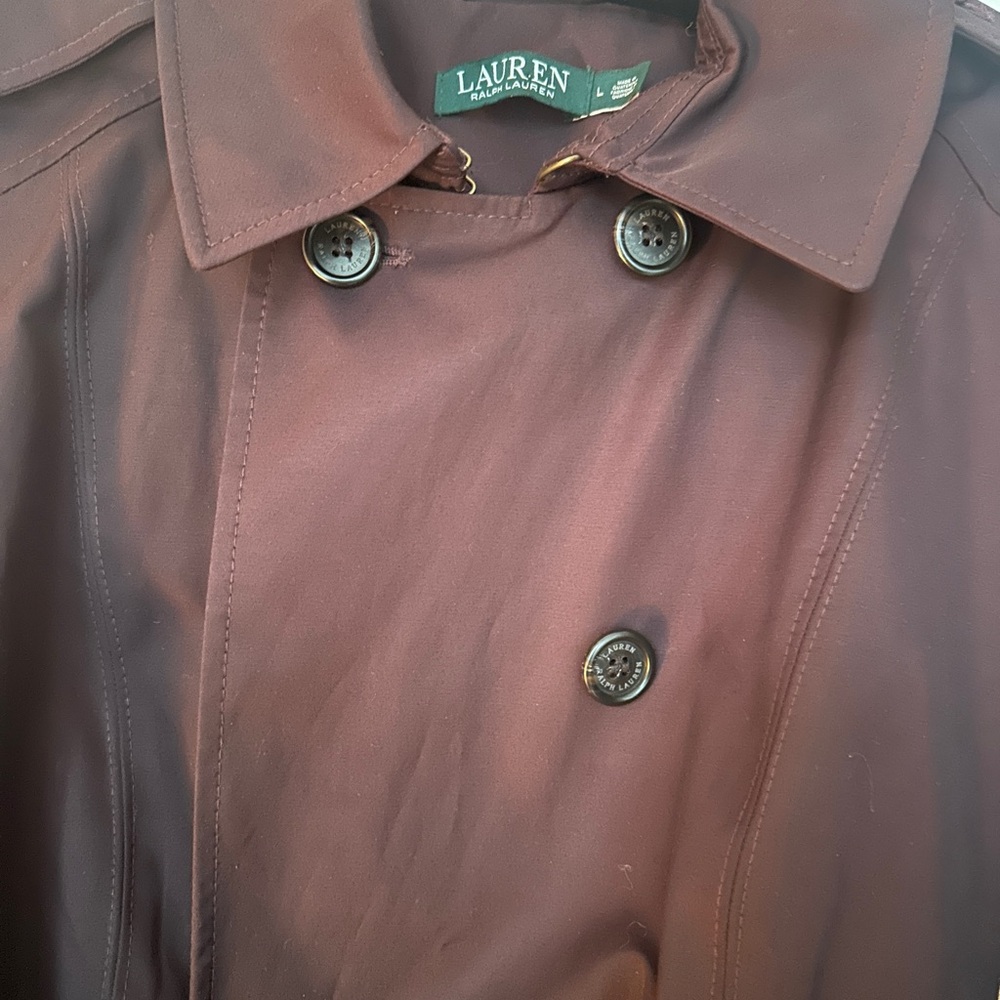 Lauren Ralph Lauren Double-Breasted Trench Coat - Deep Brown - Picture 2 of 7